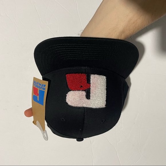 RUSSELL ATHLETIC Logo Snapback Cap Adult One Size Adjustable White - Picture 2 of 5